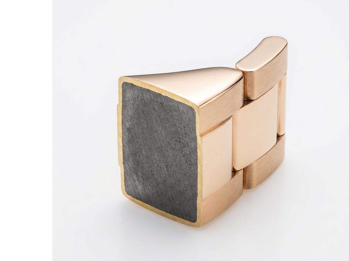 The heft deception — a gold-skinned, tungsten-cored bracelet engineered to defeat weight authentication